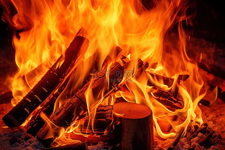 火火焰背景图片_火在坑里燃烧