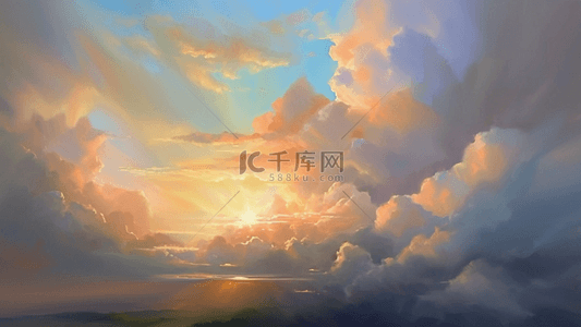 云彩黄昏背景图片_天空夕阳黄昏背景