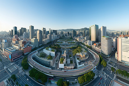 街拍背景图片_韩国首尔 st Seongngongkyungdong 街的航拍图像