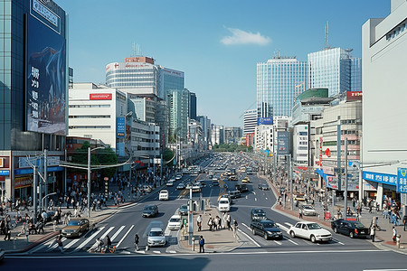 一捆东西背景图片_城市东西十字路口的人们