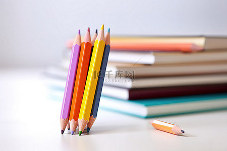 笔记本里的一堆铅笔和一支铅笔
