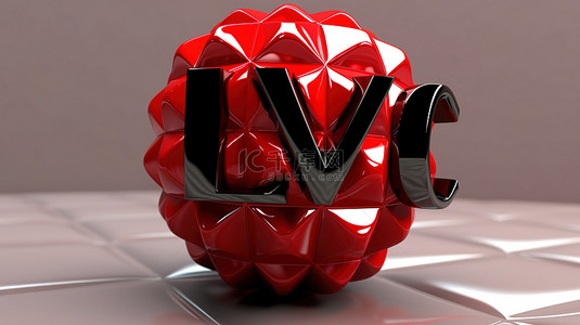 恋爱海报背景图片_红色和黑色色调的“爱”一词的 3D 插图