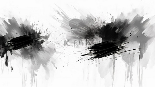 烽火台简笔画背景图片_时尚的 3D 插图黑色画笔在垃圾白色背景上运动，非常适合时髦和水彩模板