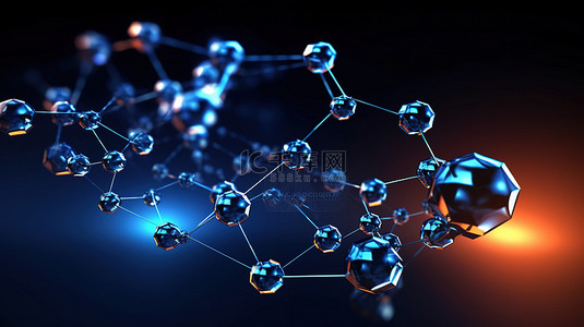 十六角形背景图片_科学或医学背景的六角分子结构的 3D 插图