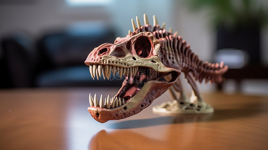 恐龙头骨的 3D 打印模型