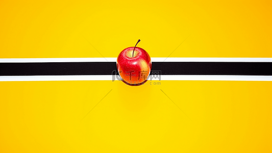 红色背景黄色边框背景图片_水果创意海报