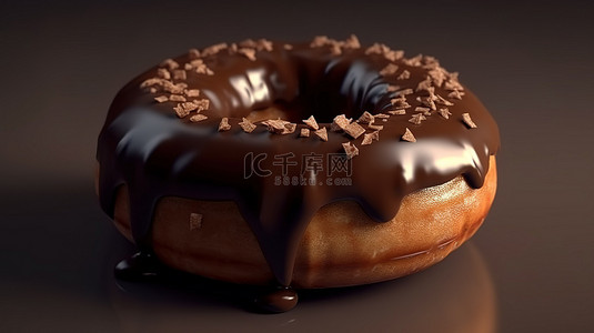 3d 渲染的巧克力甜甜圈