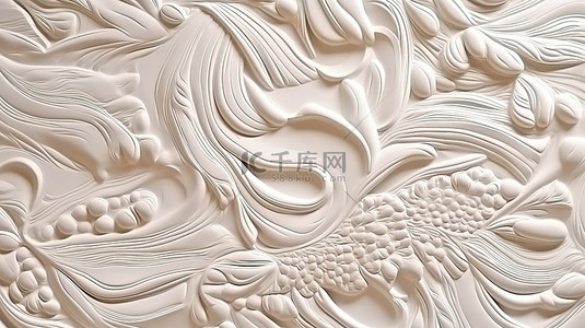 复古现代背景图片_3D 渲染石膏背景纹理与令人惊叹的现代浮雕