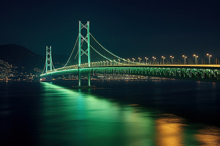 夜间韩国海上大桥
