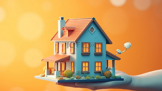 购房背景图片_房地产投资和购房概念的手中之家插图