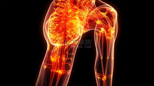 膝盖骨骼背景图片_插图 3d 渲染突出膝盖酸痛