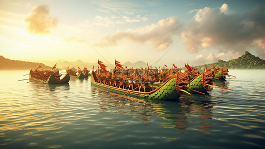 端午节粽子风俗背景图片_端午节传统习俗趴龙船