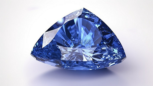 3D 渲染中的万亿切割蓝色蓝宝石宝石