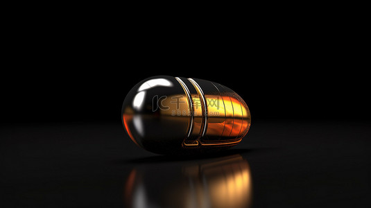 疼痛科背景图片_黑色工作室横幅上孤立胶囊丸的 3D 插图