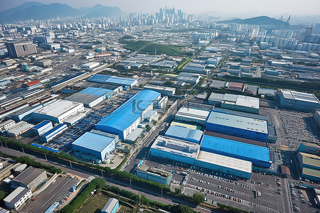 产业区背景图片_首尔地区鸟瞰图