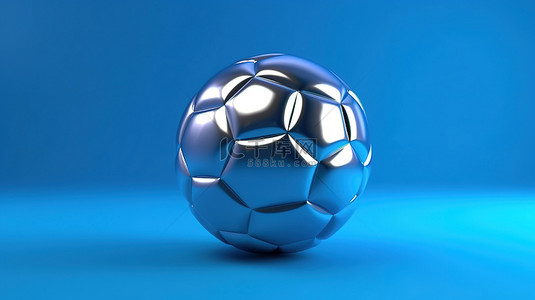 3d 蓝色背景足球插画中的足球