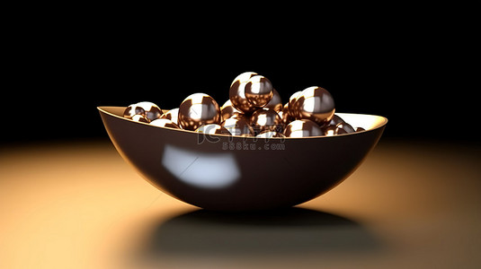 碗形状的巧克力 3d 渲染