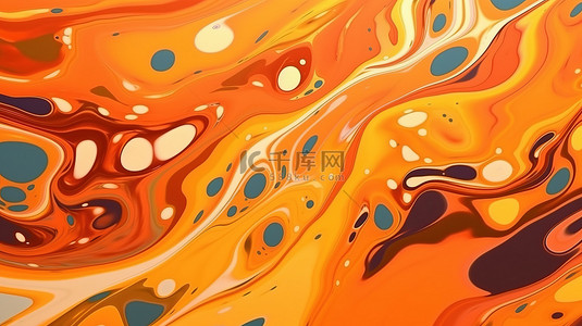 水质地背景图片_橙色水纹理的迷人矢量设计与 3D 插图