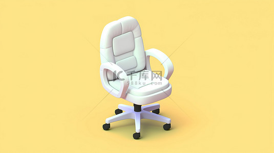 平白色家用物品等距办公椅的 3d 图标