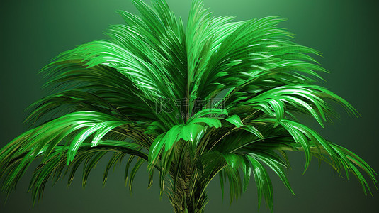 热带丛林岛背景图片_3d 绿化中的棕榈树