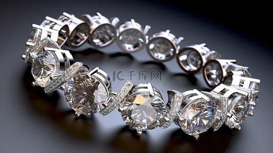微妙的灰色背景下闪闪发光的宝石为精致的钻石珠宝设计提供灵感 3D 渲染