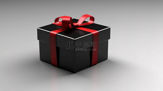 优雅的黑色盒子，带有大胆的红色丝带，非常适合黑色星期五和情人节庆祝活动
