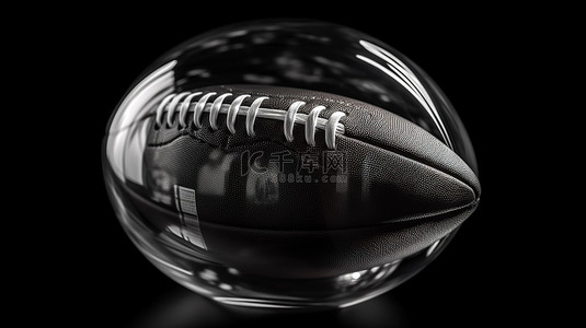 具有 x 射线效果的美式足球的孤立黑色背景 3d 渲染