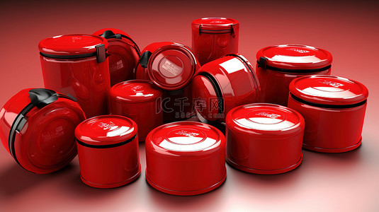 石油背景图片_石油工业中红色金属容器的 3d 渲染