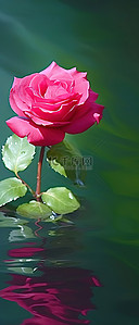 iphone背景图片_水面上的红玫瑰 iPhone 5 背景