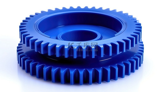 机械齿轮科技背景图片_3d 渲染中的孤立蓝色塑料齿轮