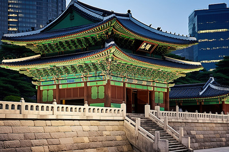 建筑景观背景图片_首尔 皇宫 首尔