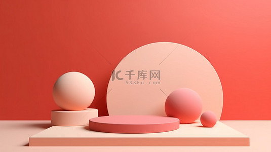 简约经济背景图片_产品展示的简约场景抽象 3D 渲染背景