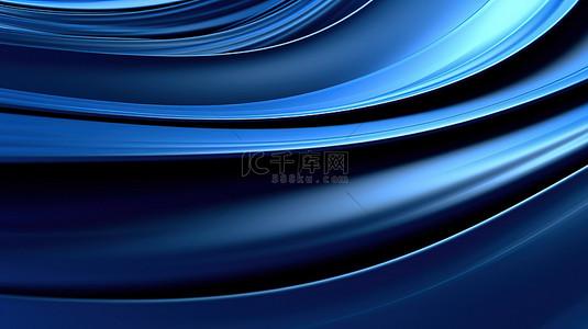 3d 渲染的深蓝色条形曲线背景的插图