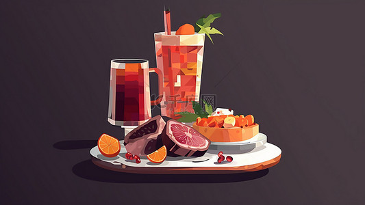 新鲜水果茶背景图片_食物食品美食水果茶