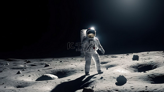 NASA 提供宇航员在月球表面跳跃的 3D 渲染元素
