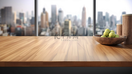 空白木质表面，用于当代厨房背景数字设计的创意拼贴