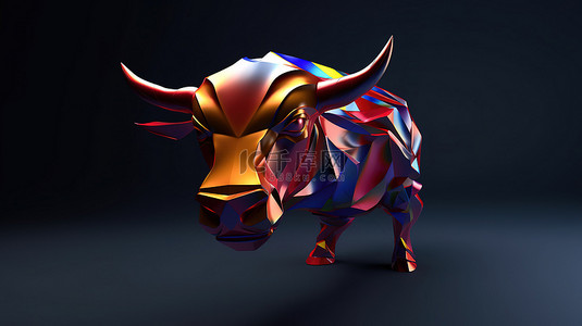 可爱水牛背景图片_红牛的孤立 3D 插图