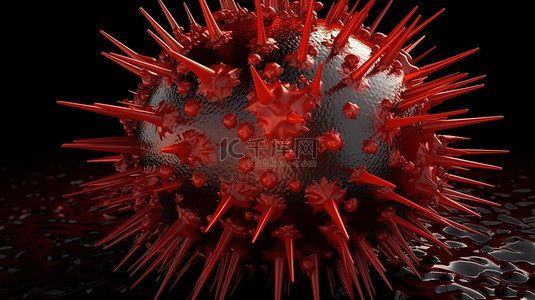 红色病毒背景图片_3d 中的红色病毒