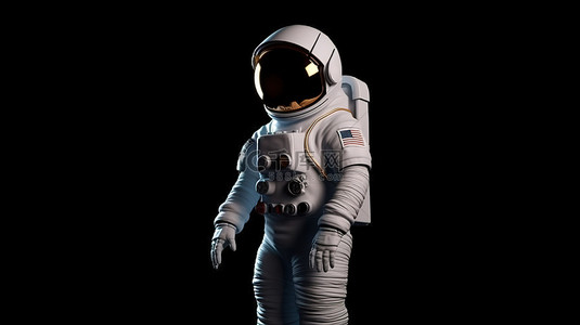 困惑的宇航员带着问号站着的 3D 插图设计