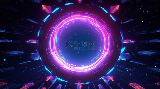 宇宙漩涡背景图片_辐射宇宙门户天体漩涡的照明 3D 插图