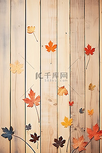 秋天的木制背景