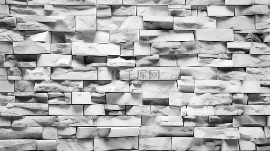 灰色砖墙背景图片_高分辨率 4k 图像中灰砖石壁纸背景的逼真 3D 渲染 005