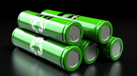 电池可回收背景图片_采用绿色堆叠设计的塔式可回收电池