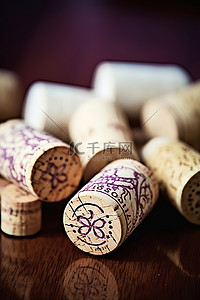 软木塞背景图片_桌子上的葡萄酒软木塞