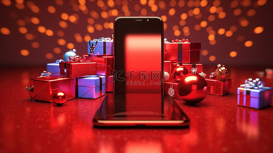 移动应用假日购物通过电子商务庆祝圣诞节和新年