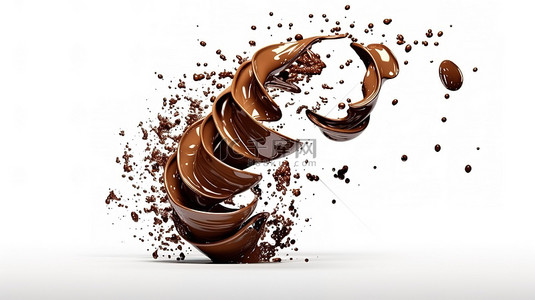 脆饼背景图片_黑巧克力片旋风分离器的 3D 插图
