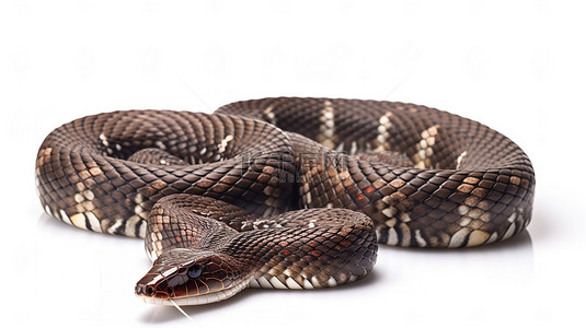 眼镜蛇背景图片_孤立在白色背景上世界上最长的毒蛇 3d 眼镜王蛇