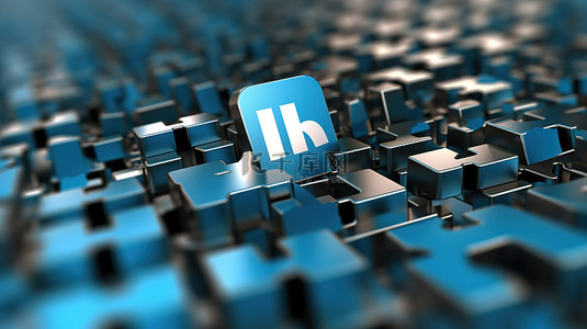 加薪通知背景图片_3D 渲染 linkedin 图像的特写视图