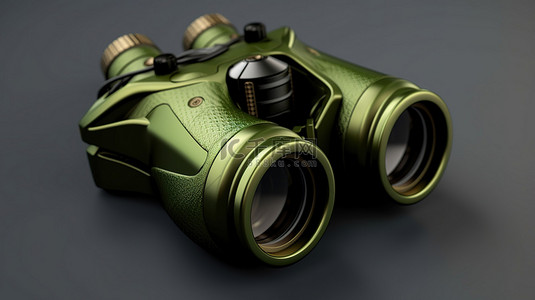 供军队使用的军用双筒望远镜图标的 3d 渲染