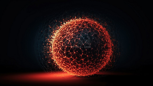 3d 球体粒子的抽象科学背景网格